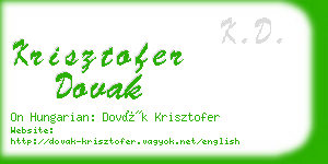 krisztofer dovak business card